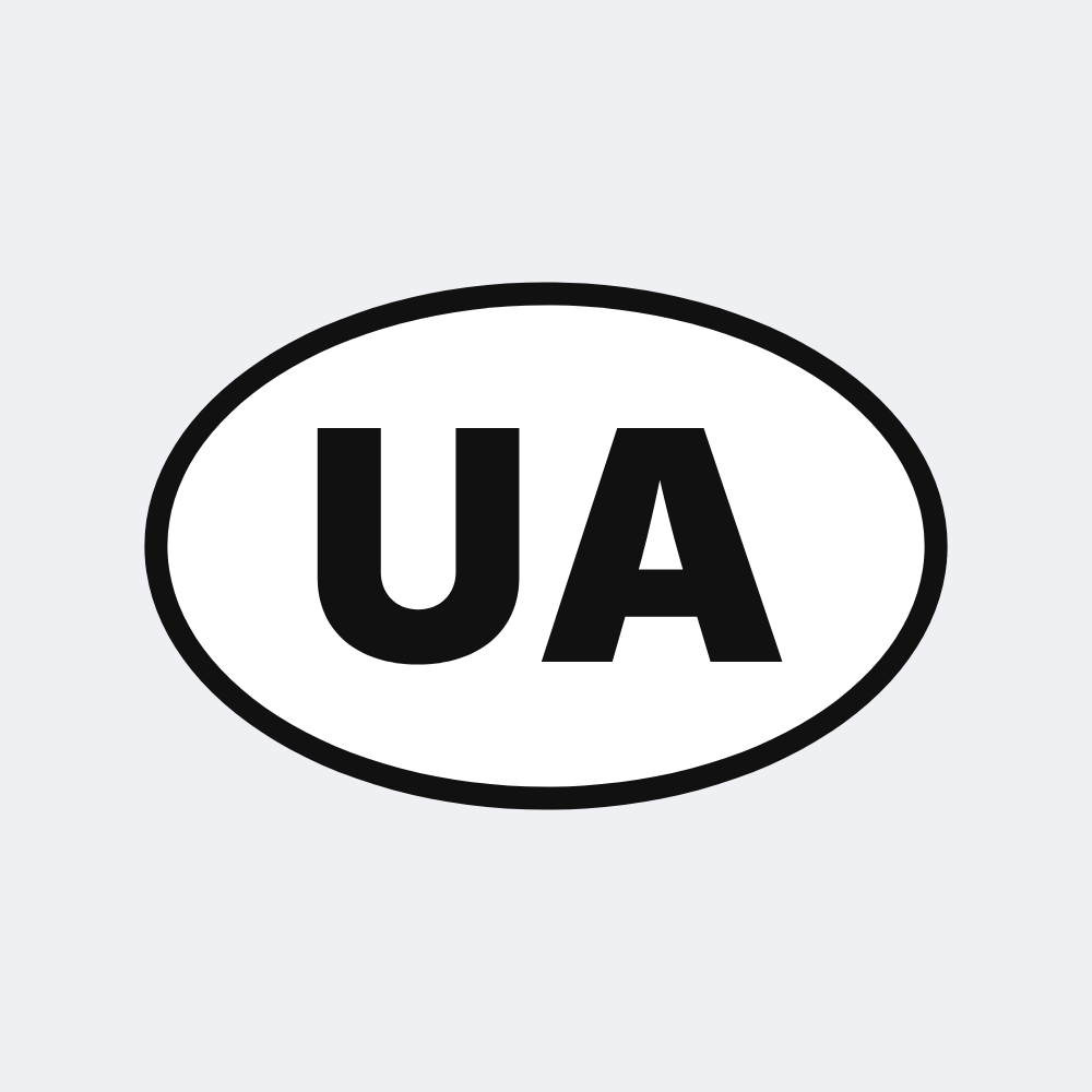 Наклейка Знак «UA» — міжнародний розпізнавальний знак України 17.5х11.5 см
